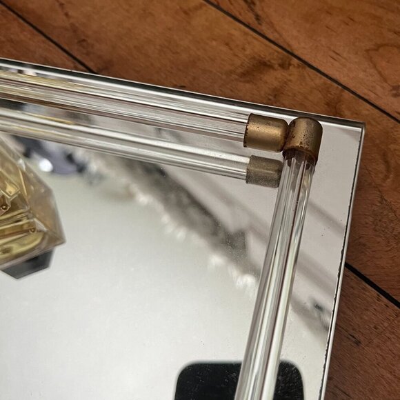 Vintage Avon Mirror and Glass Vanity Tray Gold Brass 8x11" - Picture 5 of 7